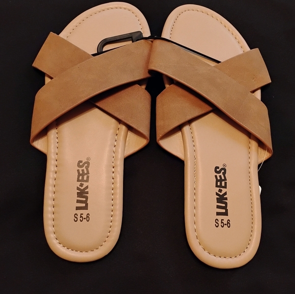 Brown Flat Sandals Minimalist Tan - Picture 3 of 6